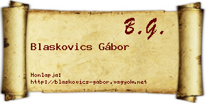 Blaskovics Gábor névjegykártya