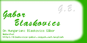 gabor blaskovics business card
